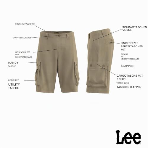 Lee, Harren - Shorts, New Belted Wyoming Cargo Short, Cadet Gray – Ansicht 5