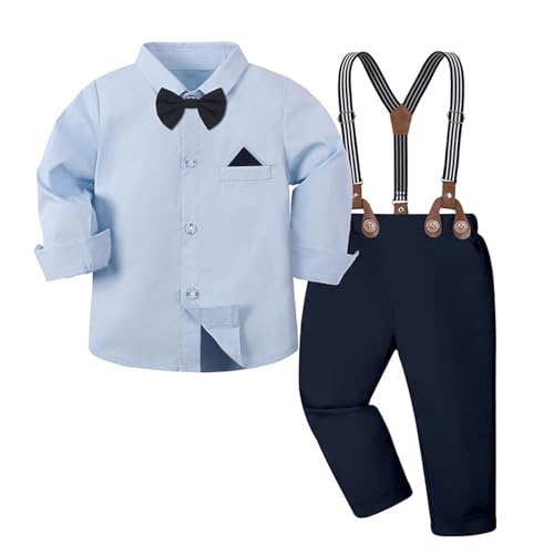 Traje clásico de camisa manga larga para niños que buscan comodidad