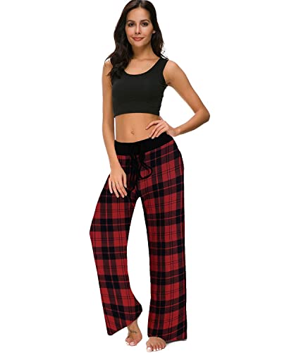 Image of NEWCOSPLAY Women's Comfy Pajama Pants Casual Drawstring Palazzo Lounge Wide Leg Pants