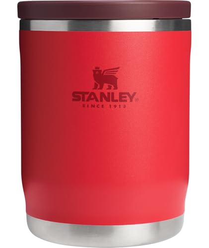 Stanley Adventure To-Go Food Jar 18 oz | Vacuum Insulated Thermos Food Container | Wide Mouth Screw On Lid | Packable for Travel | Stainless Steel with Leakproof Lid | BPA-Free | Chili Red