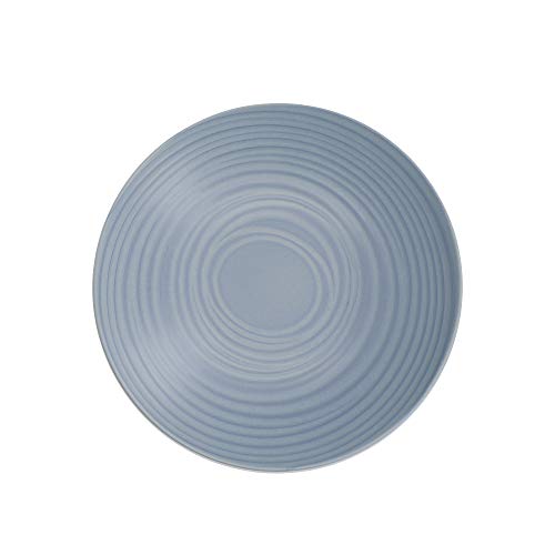 KitchenCraft 4-er Set Pasta-Schüsseln, in Geschenkbox, Bleifrei, Steingutgeschirr mit Glasur, Blau / Cremefarben, 22cm Durchmesser