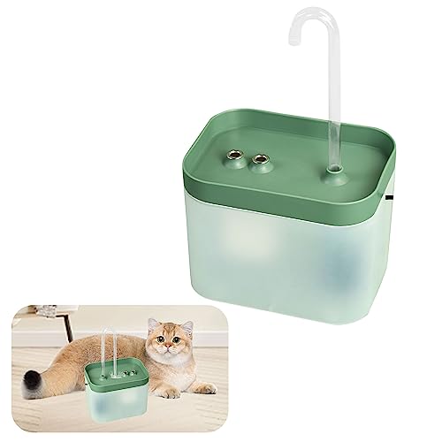 Fuente de agua automática para gatos 1.5L USB verde miniatura 7