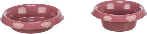 TRIXIE 24721 Napf-Set, Kunststoff, 0,25 l/ø 9 cm & 0,3 l/ø 11 cm/46 × 11 × 30 cm, grau/Näpfe: