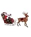 Kurt Adler Fabriché 10-Inch Santa in Sleigh with Deer Tablepiece