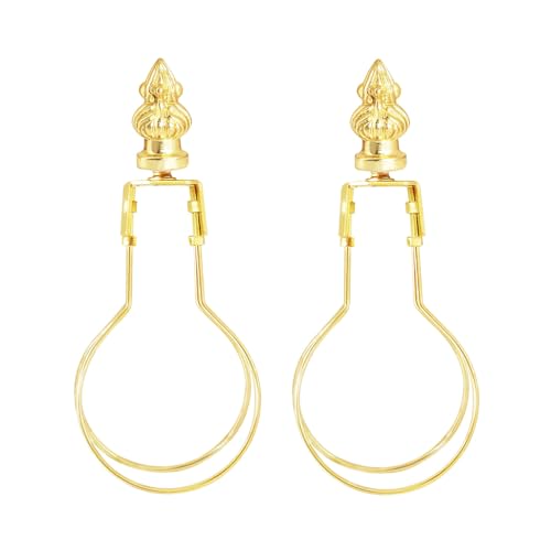 Image of GY & CK Lampshade Clip Adapter Light Bulb Clip Adapter Includes Decoration Finial, Spring Clip for Light Bulbs (Brass)
