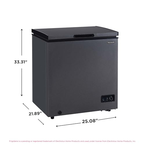 Frigidaire Chest Deep Freezer, 5 Cu. Ft. Capacity, Granita Rugged Design-Adjustable Thermostat-Removable Vinyl Coated Wire Basket-Easy Defrost Drain