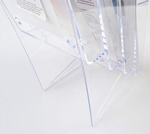 FixtureDisplays® Set of 2 Pcs 4 Tier Leaflet Holder Bi-fold 6" Literature Holder Clear Acrylic Wall Mountable 14914