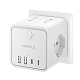 PD 30W Ciabatta Elettrica Multipresa con 4 Prese Universali 10/16A ITA e Schuko, Ciabatta Multipresa con 2 USB A+2 USB C,Presa Multipla Spina Piatta Salvaspazio con Interruttori per Casa, Ufficio