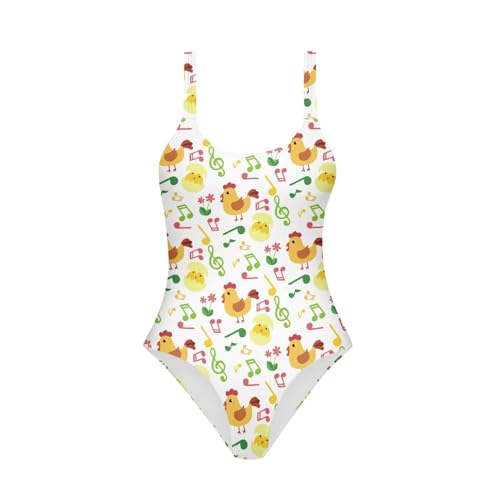 Jndtueit Chickens Girls Swimsuit Teens One Piece Bathing Suits Beach Backless Athletic Tank Top Backless Swimwear for Summer