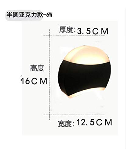 Preisvergleich Produktbild Led Wandleuchten Wandlampe Led Aluminium Wandleuchte-Halbkreis Acryl 6Wfür Wohnzimmer Schlafzimmer Badezimmer Küche Esszimmer