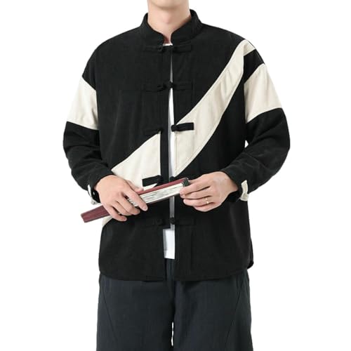 Chemise velours côtelé homme chaude et confortable à col officier rétro