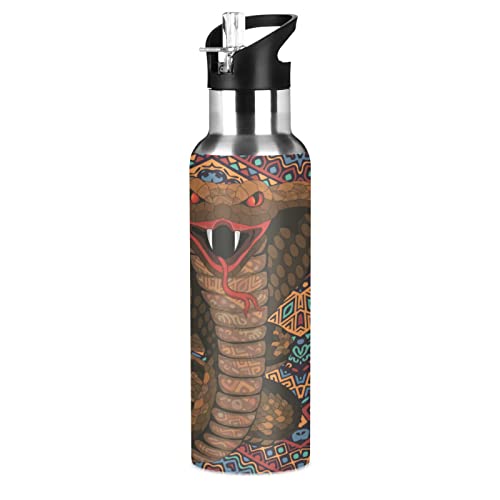 Gourde sans BPA en acier inoxydable 600ml avec paille intégrée pour enfant et sport