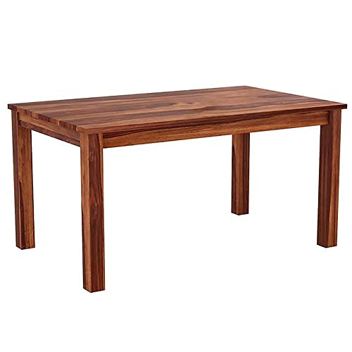 Image of Solid Sheesham Wood 6 Seater Dining Table with 6 Chair for Living Room | Sheesham Wood Dining Set | Hotel Restaurant Dining Set | 6 Seater Dining Set (6 Seater Dining, Brown)