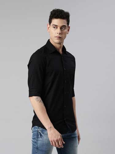 Image of THE SOUL PATROL Men's Casual Regular Fit Full Sleeve Premium Cotton Button-Down Shirt with Single Patch Pocket - Stylish, Classic, Comfortable, and Elegant for Everyday Wear