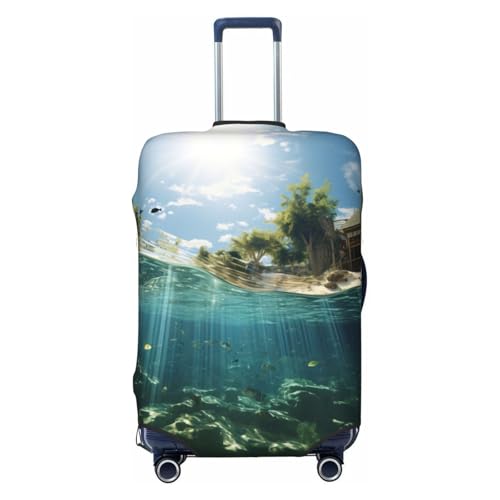 Ocean Tropical Plants Print Luggage Cover Suitcase Protector Anti-scratch Fits 18-32 Inch Trolley Case