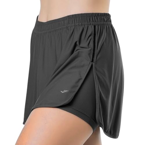 ELITE Short Saia Academia Beach Tennis Corrida Fitness Tecido Respirável, Grafite, G