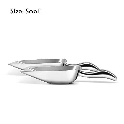 Fortune Candy Ice Scoop, Stainless Steel Ice Scoop, Ergonomic Grip, Mirror Finish, Heavy