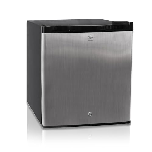AVERA Frigobar mini plata 1.6 pies 45 L con llave FB46L