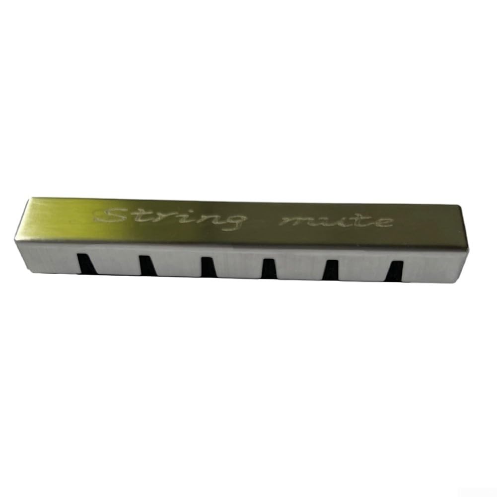 Sordina per corde per chitarra, riduzione del rumore, per chitarra elettrica, acustica, basso, chitarra, silenziatore in spugna metallica per indebolire il suono, ridurre il volume, argento, 10 x 2 x