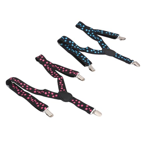BESPORTBLE 2 Pack Children Trouser Straps Printed Suspender Fashion Trouser Clip Adjustable Suspender Decor Random