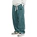Pantaloni sportivi da uomo in velluto a coste, pantaloni giapponesi, per autunno e inverno, casual, con coulisse, vita elasticizzata, gamba dritta, Hip Hop Y2K, pantaloni larghi, gamba lunga, O blu immagine