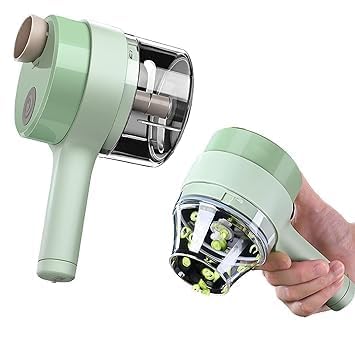 ROMORO Multifunctional 4 in 1 Handheld Electric Vegetable Cutter Set Mini Wireless Food Vegetable Chopper for Garlic USB-Rechargeable Chopper