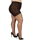 MeMoi Plus Size Curvy Ultra Sheer Control Top Pantyhose Jet Black 7X