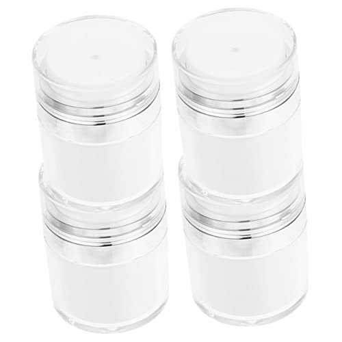 Baluue 4pcs Empty Vacuum Cosmetic Creams Jars Containers Pump Lids for Travel Body Butter Sample Use