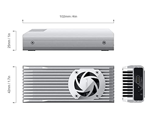 ineo M.2 NVMe (PCIe) SSD Enclosure Built-in Cooling Fan and Write Protection Switch [C2598-NVMe]