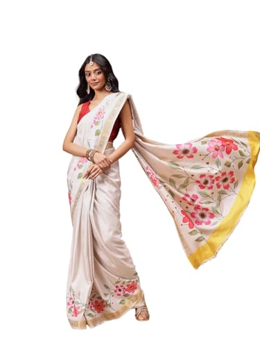 Image of Amazon Brand - Anarva Pattu Art Silk Woven Ready To Wear Saree Pink