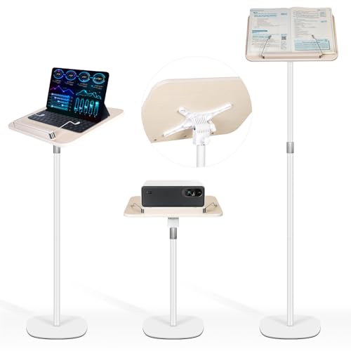 TNNOP Floor Standing Book Stand, Foldable Book Holder for Reading with Page Clips, 19'–51' Height Adjustable, Sturdy Podium Stand for Reading, Bible, Laptop, Cookbooks, or Projector