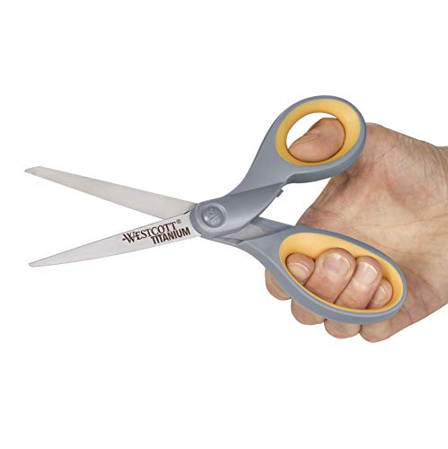 Westcott 8” Titanium Bonded Scissors, 2-Pack- Durable Multipurpose Scissors for Office, Home, and School Use, Sharp Precision Blades for Everyday Cutting (13901) image 5