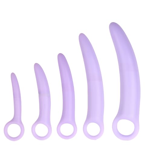 Silicone Urethra Vaginal Dilators Set 5 Size Vaginismus Dilators Silicone Dilator Kit for Women Anal Training Vaginaplug Anal Plug Urethra Inserter for Men G/P-Spot Masturbator