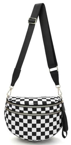Checkered Sling Backpack Women Fanny Packs Crossbody Bags Bum Bag Cute Cross Body Hobo Shoulder Sport Wallet Purses 2025
