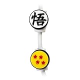Dragon Ball super set of 2 PVC Cable Covers with 0.625” x 0.625” Charms, by Just Funky - Goku, Super, 4 Star Ball, Saiyan, Kamehameha, Kanji, Anime, Shonen Jump