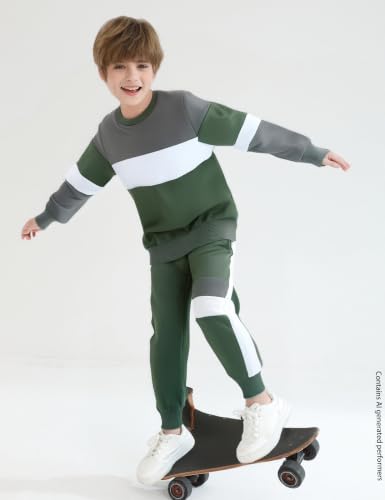 Image of mkodopy Boys Clothes Hoodie Sweatsuits Tops and Pants Boys Fall Winter Outfits Boy Clothing Set