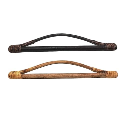 Csirnto Asas para Bolsos de Madera 2 Piezas Asas para Bolsos Asas de Madera para Bolso Asas para Bolsos de Bambú Mango para Bolso Bambu Asas Bolso Asas de Bolso de Bambú para Bolso de Bricolaje
