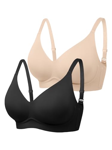 Image of Wireless Jelly Bras for Women No Underwire - S-2XL Seamless Padded T-Shirt Bralette with Support, Comfortable Everyday Bra