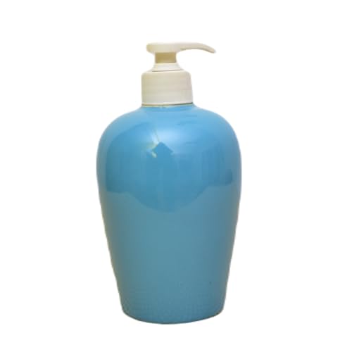 Image of Ceramic Liquid Soap Dispenser, 450 ml, Wedgewood | Refillable Pump Bottle for Hand Wash, Lotion, Shampoo & Kitchen Use, 1 Piece