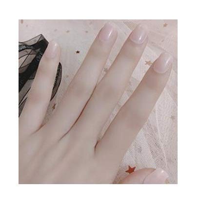 SoSh Matte Fake Nail Set Beige Frosted Stiletto Artificial Nail Eraser Touch Les Faux Ongles Noir Mat�12 Nail with Free Glue-image-41