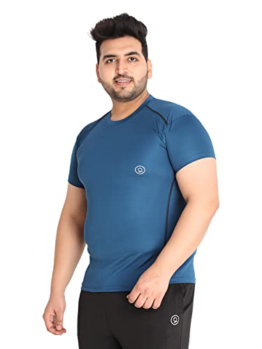 Image of CHKOKKO Men's Polyester Regular Fit Solid Sports T-Shirt