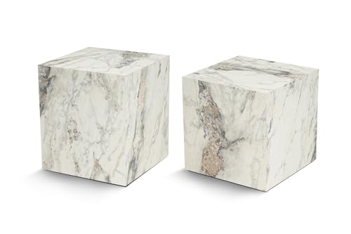 Mesa lateral de melamina efecto mármol Hanah Home Freesia Marble auxiliar 2