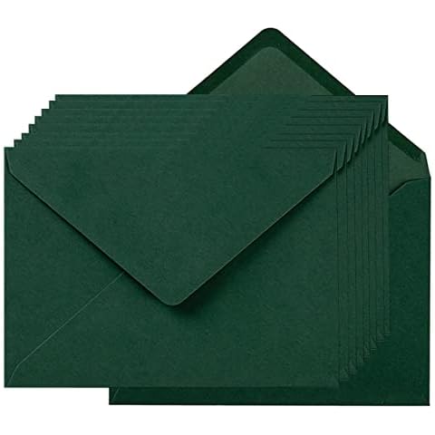 Toperd 100 Pieces A7 Self-Seal Envelopes Colorful 5x7 Envelopes for Greeting Cards, Birthday, Weddings, Baby Shower Invitation Cards (5.24 x 7.24 Inches, Dark Green) Cover