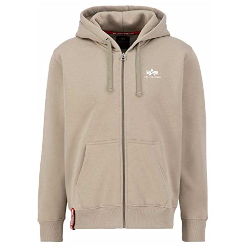 Alpha Industries Basic Zip Hoody SL Kapuzensweat für Herren Vintage Sand
