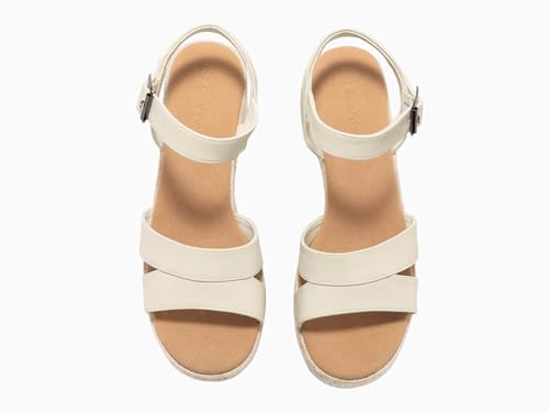 Image of Coutgo Womens Wedge Platform Sandals Espadrille Heels Open Toe Buckle Ankle Strap Summer Shoes