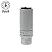 Teng Tools 14mm 3/8 Inch Drive 6 Point Spark Plug Socket With Rubber Insert - M380039-C, Silver