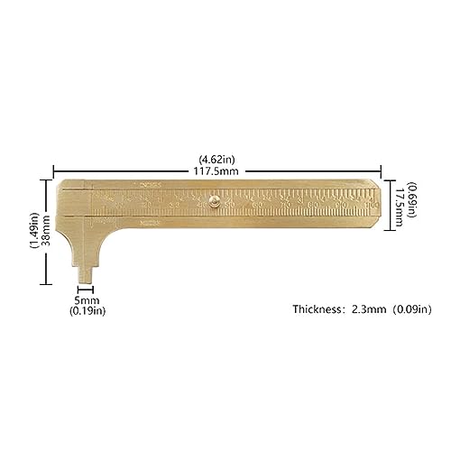 Calibrador de latón portátil 100mm miniatura 5