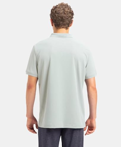 Image of Jockey AM38 Men Microfiber Fabric Solid Half Sleeve Polo T-Shirt with StayDry & StayFresh Technology