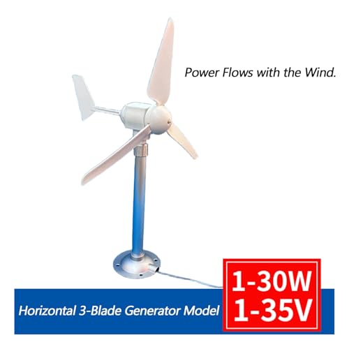 Micro Turbina Eolica Orizzontale Da 30 W, Avviamento A Vento Debole A 3 Pale, Generatore A Magneti Permanenti con Rotazione Automatica - Mulino A Vento Fai-Da-Te per Esterni per Esperimenti