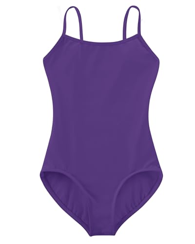 Stelle Leotards for Girls Purple Ballet Dance Gymnastics Leotard Unitard Tumbling Outfit(Purple L)